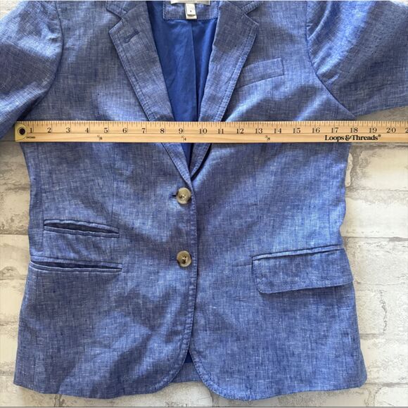 J Crew Linen Schoolboy Blazer Women’s Tailored Jacket Sz 8 - Picture 7 of 10